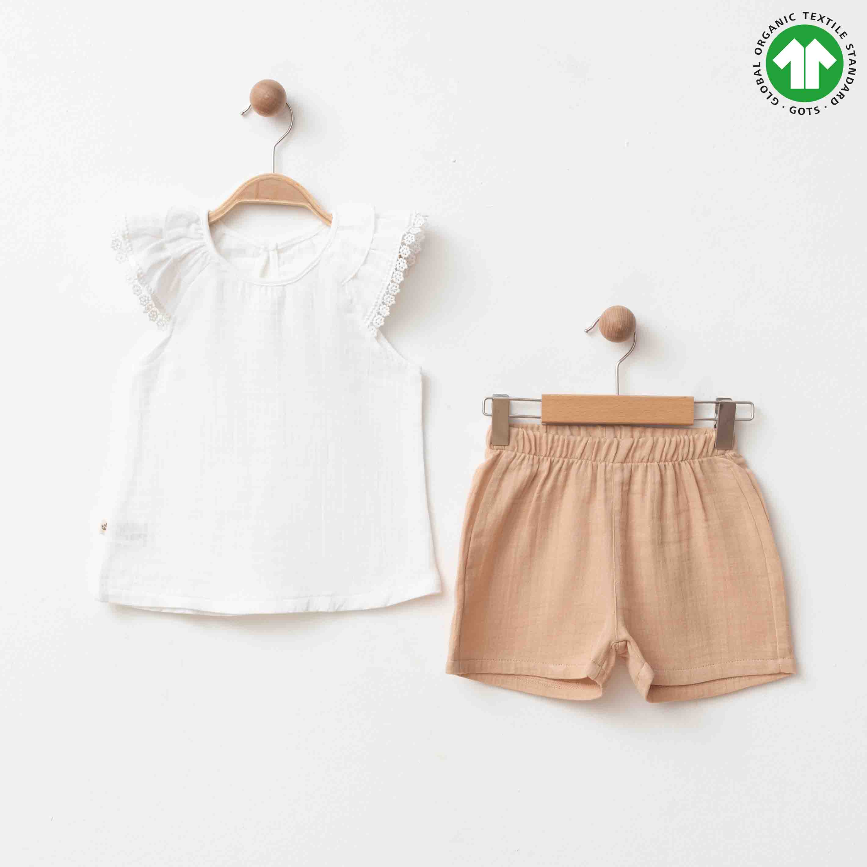 ESL-2260 MÜSLİN BEYAZ İKİLİ TAKIM